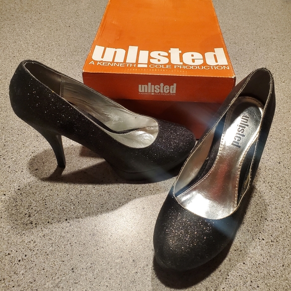 Unlisted by Kenneth Cole Shoes - Black sparkle Unlisted by Kenneth Cole high heels